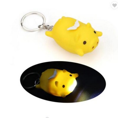 Flying Pig LED Sound Keychain