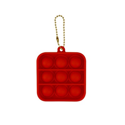 Square-Shaped Push Popping Bubble Keychain