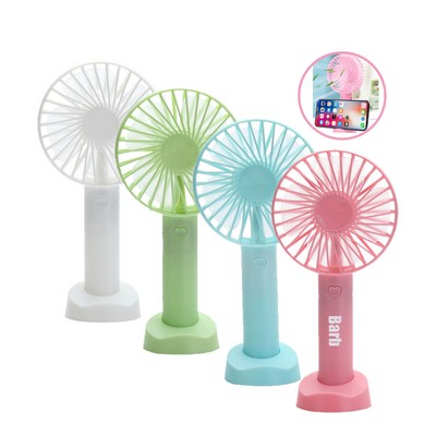 Mini USB Portable Handheld Fan with Phone Holder