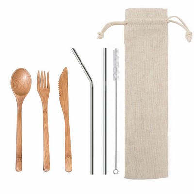 Reusable Travel Cutlery Set & Pouch