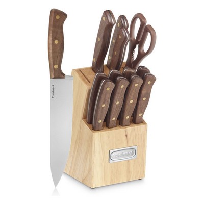 Cuisinart Walnut Triple Rivet 14 Piece Cutlery Block Set