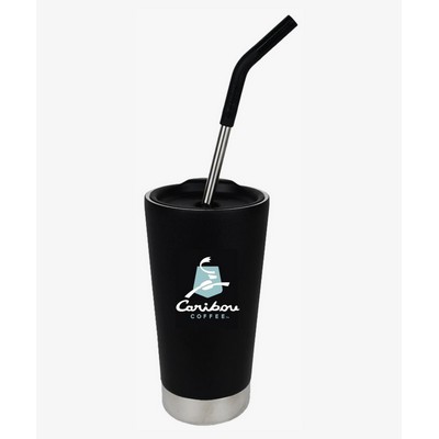 16 Oz. Insulated Tumbler W/ Straw