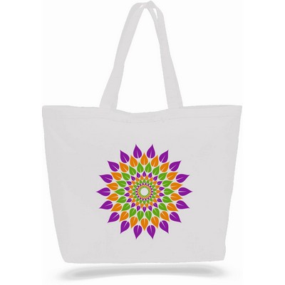 Colored Canvas Big Tote Bag w/ Velcro Closure - Full Color Transfer (23"x17"x6")