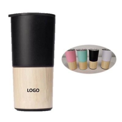 Creative Portable Bamboo Cover 18 Oz. Car Tumbler