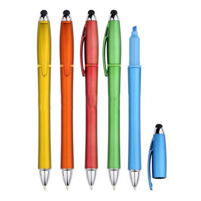 Stylus Highlighter Ball Point Pen