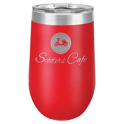 16 Oz. Red Polar Camel Stemless Tumbler w/Lid