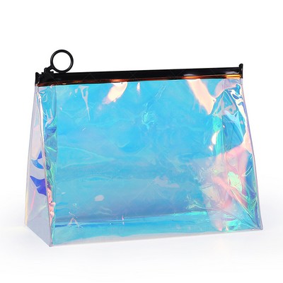 Holographic PVC Clear Zipper Cosmetic Bag