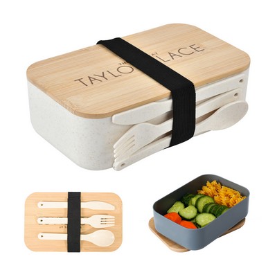 Wheat Straw Bento Lunch Box w/Tableware Set