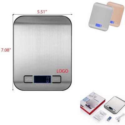 Digital Kitchen Food Scale Scale with USB Rechargeable Tare Function Precise Graduation for Cooking