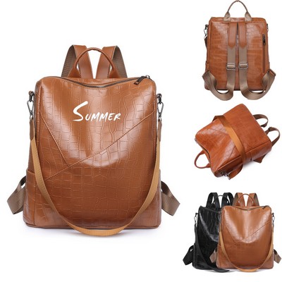 Pu Leather Fashion Travel Backpack