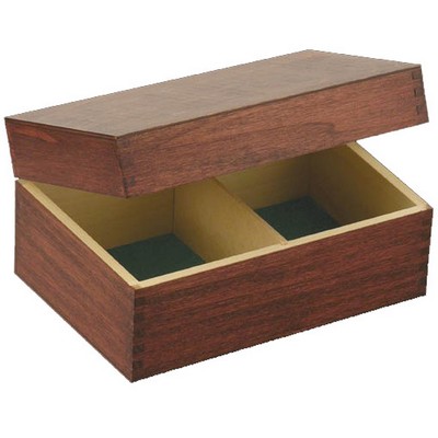 Hinged Box, Hardwood w/Cherry Stain, Divider