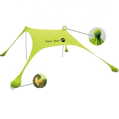 Windproof Pop Up Canopy Shade , Sand Shovel Carrying Bag