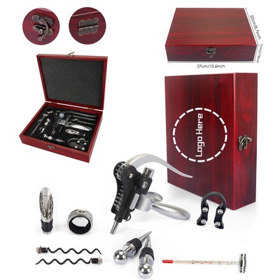 Luxury Wine Opener Corkscrew Set w/ Mahogany Box