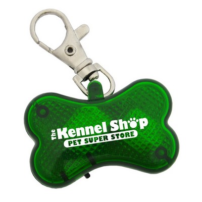 Bone Shaped Reflector Pet Tag w/ Strobe