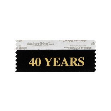 40 Years Stk A Rbn Black Ribbon Gold Imprint