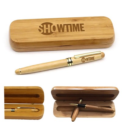 Executive Wooden Rollerball Pen Set