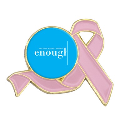 Awareness Ribbon Lapel Pin w/ Custom Logo