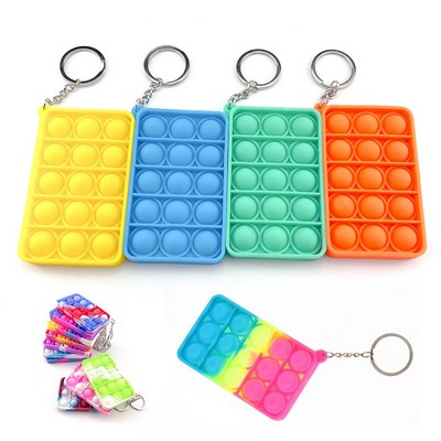 Rectangle Bubble Push Pop Toy Keychain