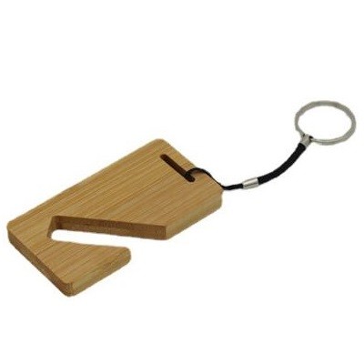 Style 2 Bamboo Phone Stand Keychain