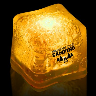 1 3/8" Digi-Printed Yellow Lited Ice Cube