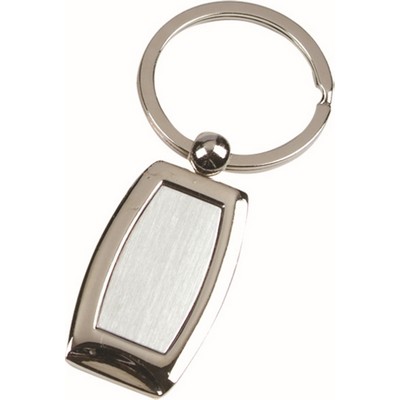 Curved Rectangular Stainless Steel Keyring