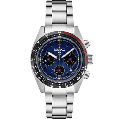 Seiko Men's Prospex Stainless Steel Solar Chronograph Watch w/Blue Dial