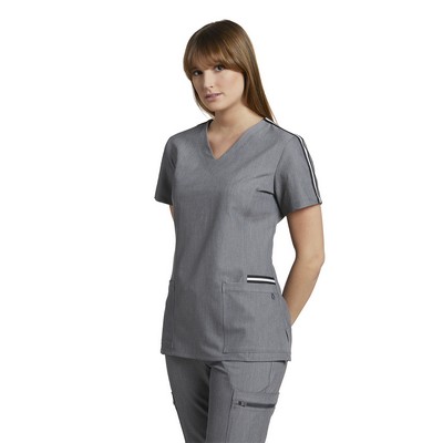 White Cross V Tess Women's V-Neck Scrub Shirt