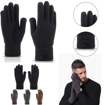 Wind Proof Driving Texting Touchscreen Suede Glove Warm Lining