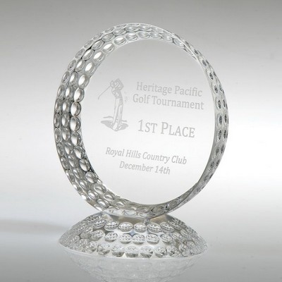 6 1/2" Crystal Award - Golf Trophy