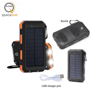 Waterproof Compass Solar Power Bank 8000mah