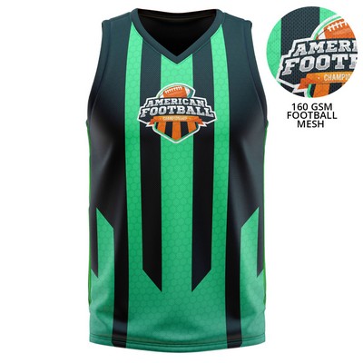 Unisex 160 GSM Football Mesh Custom Sublimated Performance Basketball V-Neck Tank