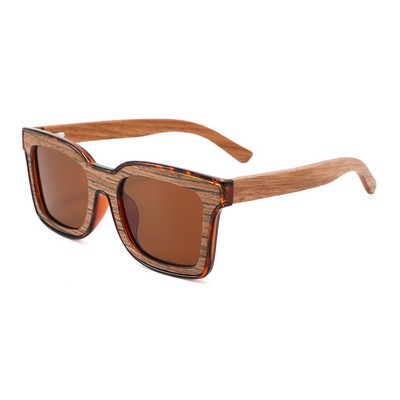 Rose Wood Sunglasses - Brown Lenses