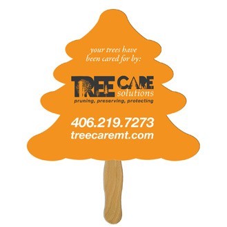 Evergreen Tree Hand Fan Full Color (1 Side only)