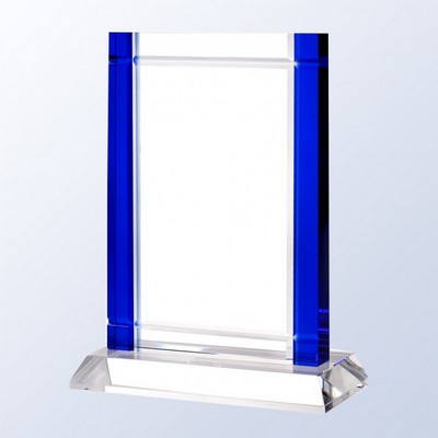 Blue Deco Crystal Award, 7 3/4"H