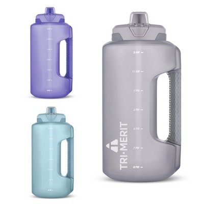 64oz. Leakproof Drinking Water Bottle w/ Time Marker Half Gallon