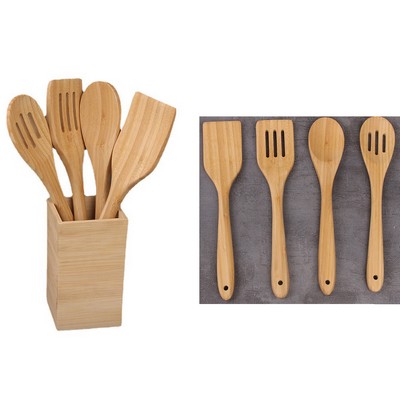 5 Pcs Wooden Kitchen Utensils