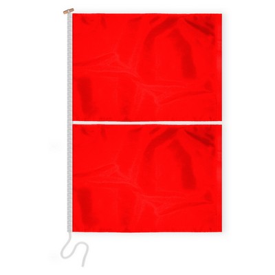 2.5'x3.3' 1ply Nylon Double Red Beach Safety Flag with sleeve and rope & toggle