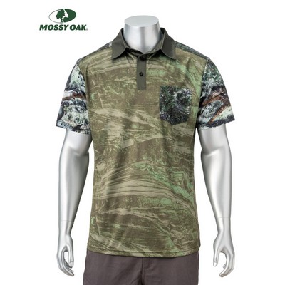 4.4 oz. Mossy Oak® Men's Polyester Interlock Polo with Pocket