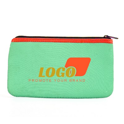 9.05" x 4.92" Soft Neoprene Zippered Pencil Pouch