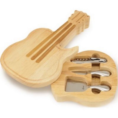 Guitar Cheese Cutting Board & Tools Set