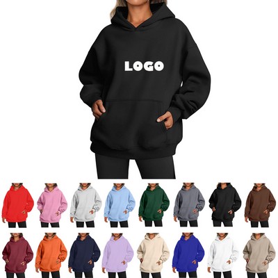 Women Oversized Winter Pullover Hooded Sweatshirt