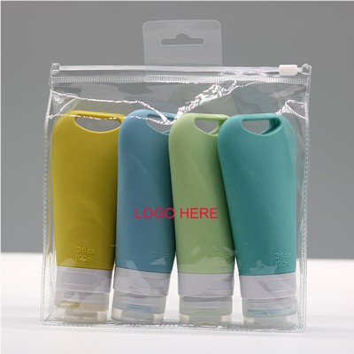 3OZ Portable Travel Silicone Bottles 4 pcs Set