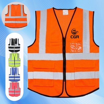 Reflective Safety Vest with Pockets