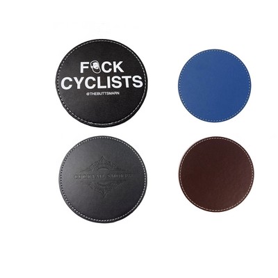 Vegan Leather Round Coaster