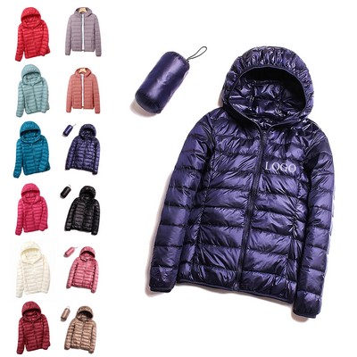 Women Hooded Short Down Jacket