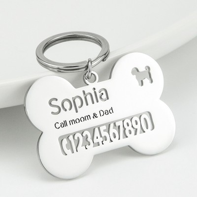 Metal Pendants Pets Tags with Split Rings