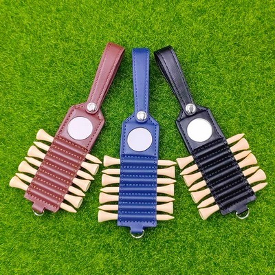 Leather Golf Tees Holder with 7 tees