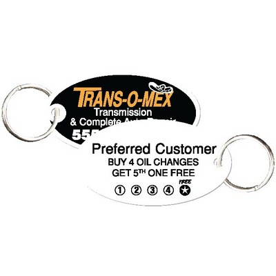 Plastic Key Tag w/Key Ring- 23 Mil Double Sided (1 3/8"x2 1/2")