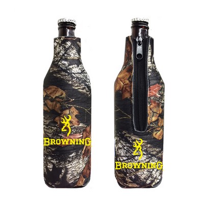 Mossy Oak or Realtree Camo Premium Collapsible Foam 22oz Bottle Insulators w/ Zipper