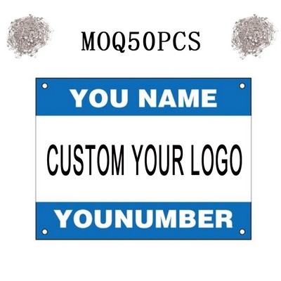 7 1/3"x6" Custom Waterproof Large Number Running/Race Bib w/Safety Pins (MOQ 50pcs)